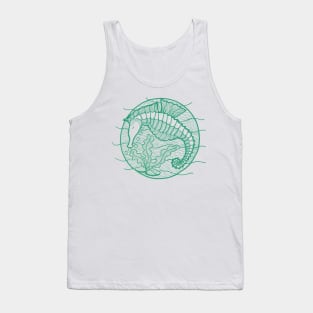 Seahorse graphic in green ink Tank Top